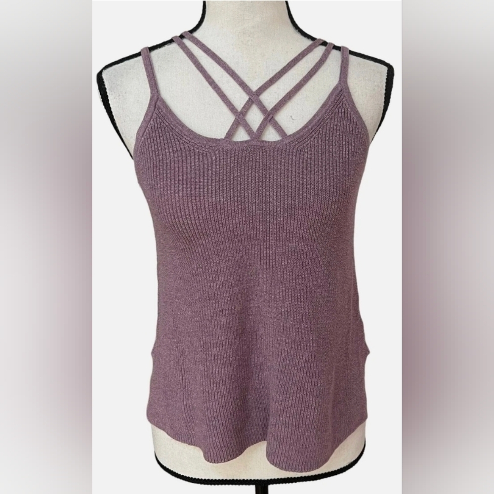 American Eagle Criss-Cross Front Tank | Heather Plum | Size Small